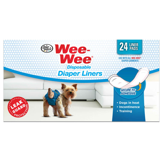 Four Paws Wee-Wee Super Absorbent Disposable Dog Diaper Liners 24 count