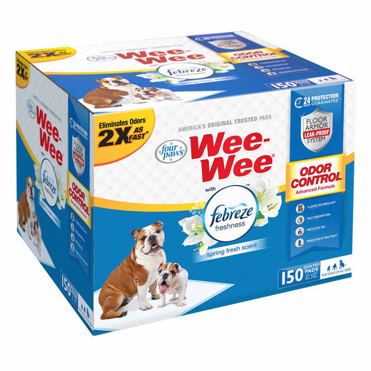Four Paws Wee-Wee Odor Control with Febreze Freshness Pads 150 count
