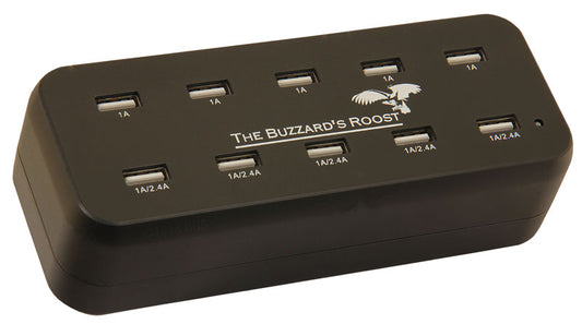 The Buzzard's Roost 10 Port Multi Charger for Garmin Alpha, DC50, TT10, T5 or TT15