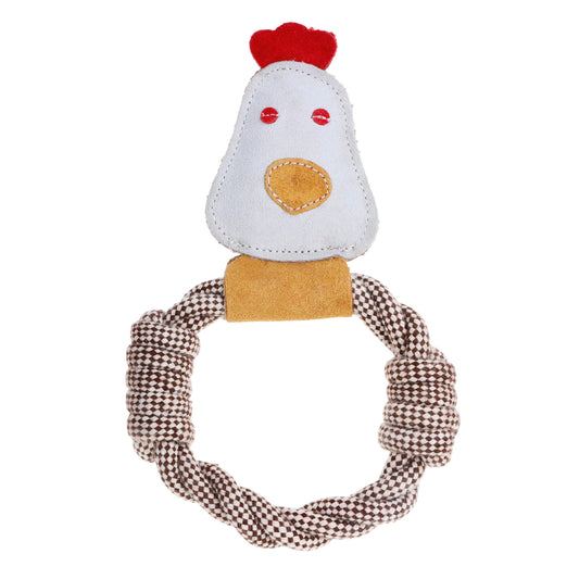 DOOG Country Tails Chicken Rope Ring Toy