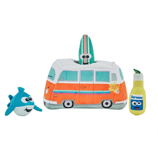 Outward Hound Hide A Surf Van Plush Dog Toy