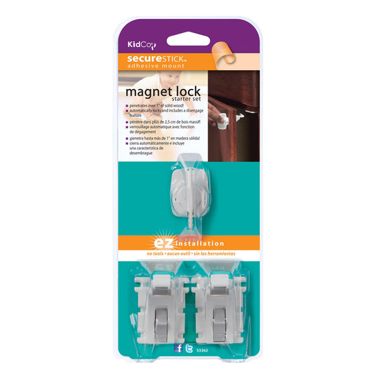 Kidco Magnet Lock and Key Adhesive Mount 2 Locks and Key